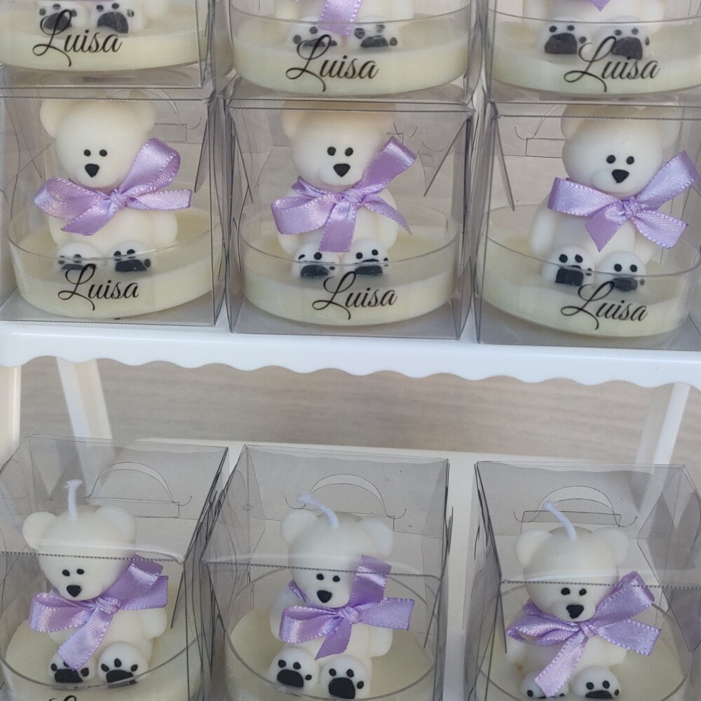 Vela Mini Ursinhos Panda Lembrancinha
