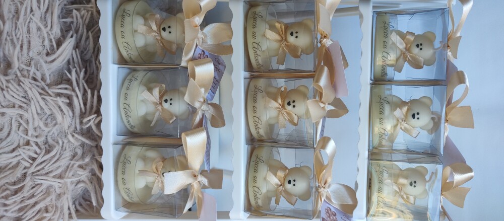 Lembrancinha Vela Mini Ursinhos Chá Revelação