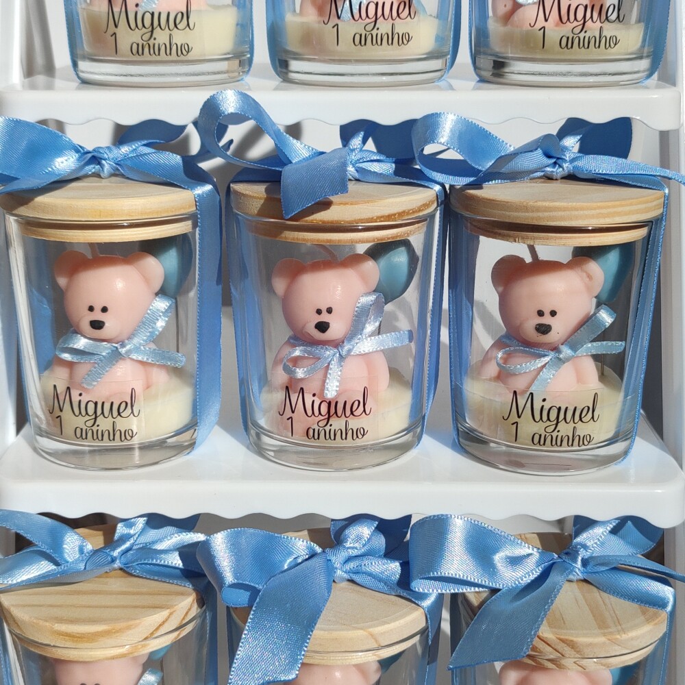 Lembrancinha Maternidade Vela Urso no Vidro Aniversário