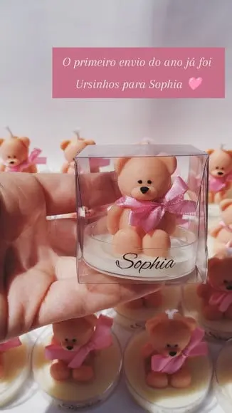 Lembrancinha Maternidade Vela Mini Ursinhos Festa Urso