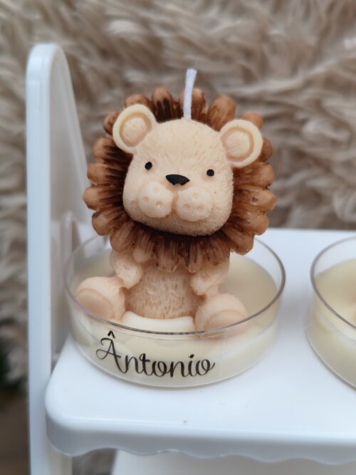 Lembrancinha Vela Mini Leão Safari Maternidade aniversário