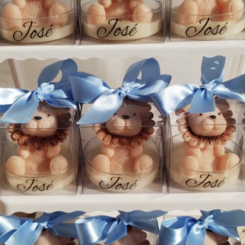 Lembrancinha Vela Mini Leão Safari Maternidade aniversário