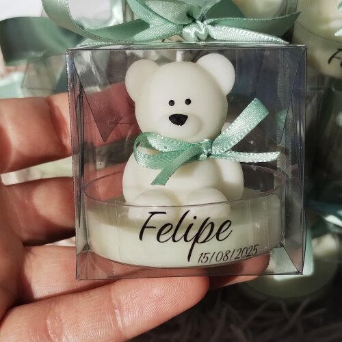 Lembrancinha Maternidade Vela Ursinho Caixinha Aniversário