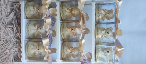 Lembrancinha Vela Mini Ursinhos Chá Revelação