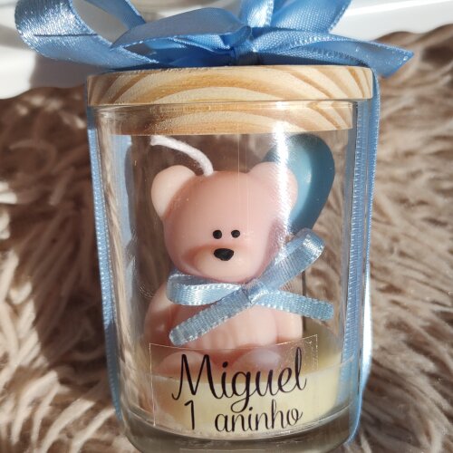 Lembrancinha Maternidade Vela Urso no Vidro Aniversário