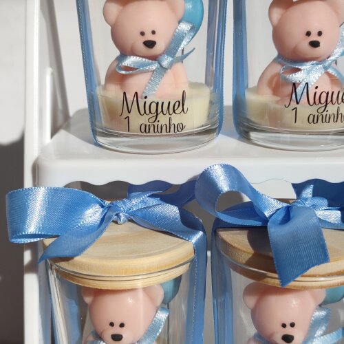Lembrancinha Maternidade Vela Urso no Vidro Aniversário