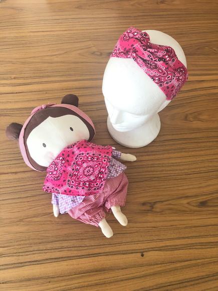 Kit Mamãe Bebê Babador Bandana e Faixa Vermelho