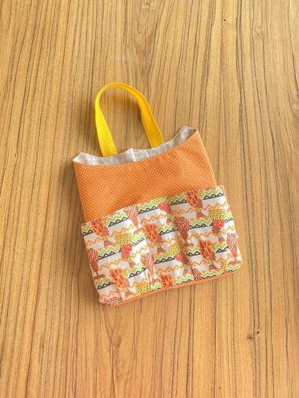 Lixeira para Carro com Bolsos Amarela