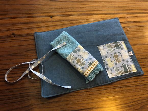 Kit Lanche Jeans Gatinhos Blue