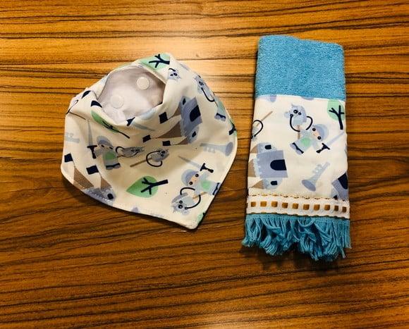 Kit Babador Bandana e Toalhinha de Boca Principe