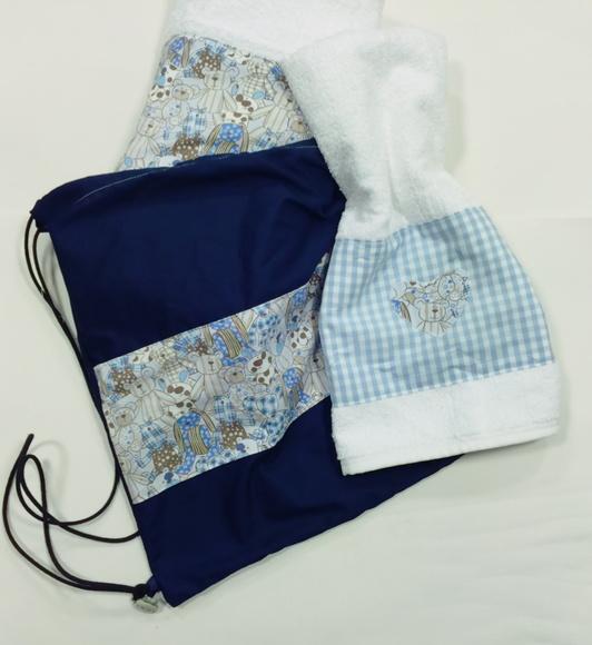 Kit Natação/toalhas Urso Blue