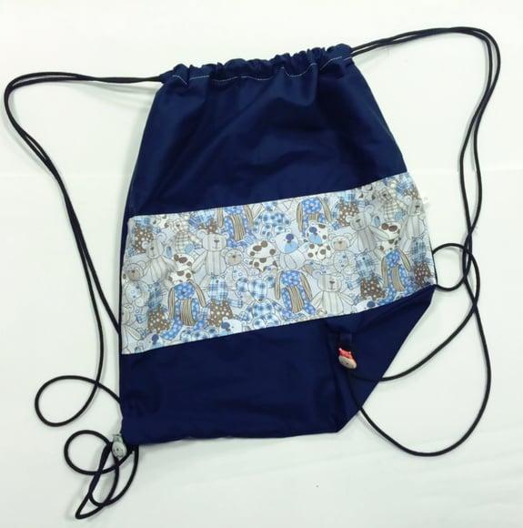 Mochila Sacola Infantil Ursos Blue