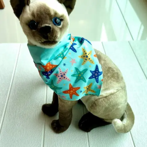 Bandana Pet Dupla Face Estrela do Mar com Extensor
