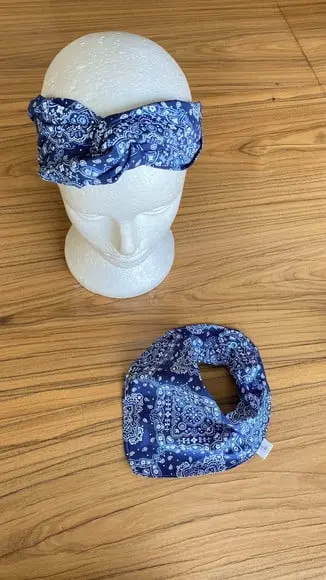 Kit Mamãe Bebê Babador Bandana e Faixa Azul