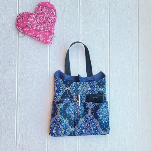 Bolsa Organizadora com Lixeira Bandana Azul Marinho