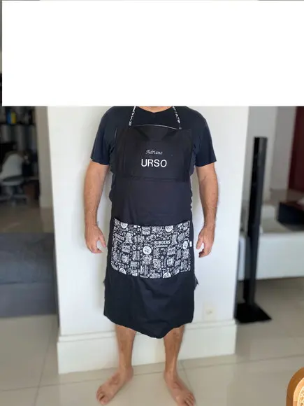 Avental com Bolso Personalizado Preto