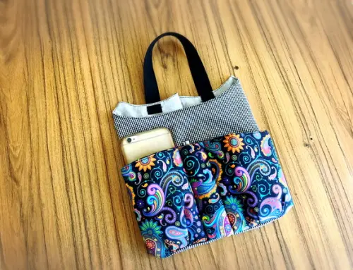 Lixeira para Carro com Bolsos Bandana Azul Marinho