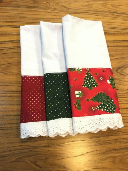 Jogo/trio de Pano-de-prato Árvore de Natal