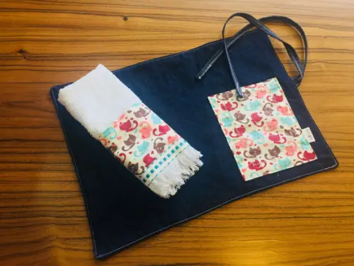Kit Lanche Jeans Gatinhos