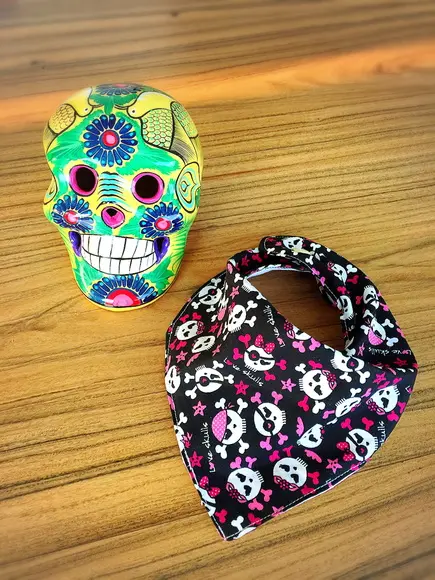 Babador Bandana Halloween Skull Preta