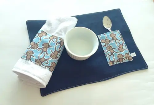 Kit Lanche Jeans Monkey Blue