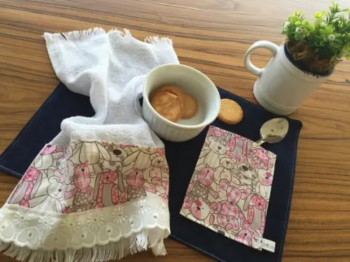 Kit Lanche Jeans Ursinhos Pink