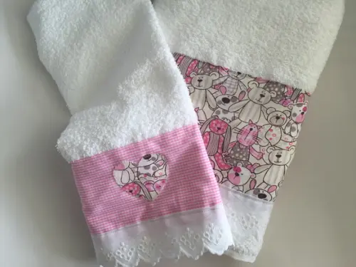 Jogo de Toalhas Urso Pink