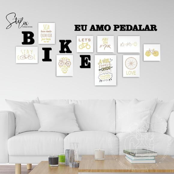 Kit Bike - 9 Placas Decorativas + 14 Letras