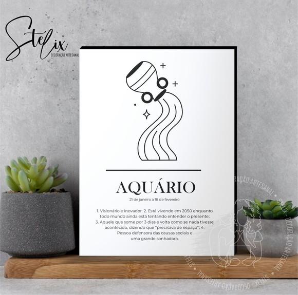 Quadro Significado dos Signo Aquário Presente para Aquariano