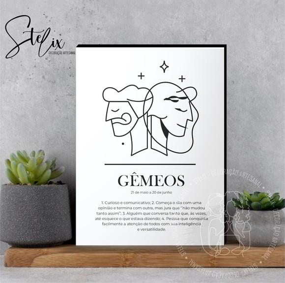 Quadro Significado dos Signo Gêmeos Presente para Geminiano