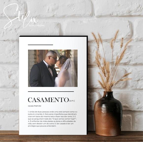 Quadro Personalizado Significado de Casamento Presente