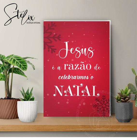 Quadro de Natal Cristão Jesus É a Razão de Comemorarmos