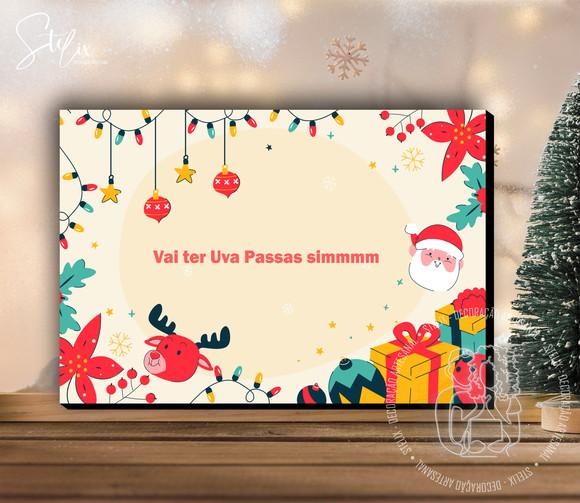 Quadro Frases de Natal Família Presente Decoração Natalina