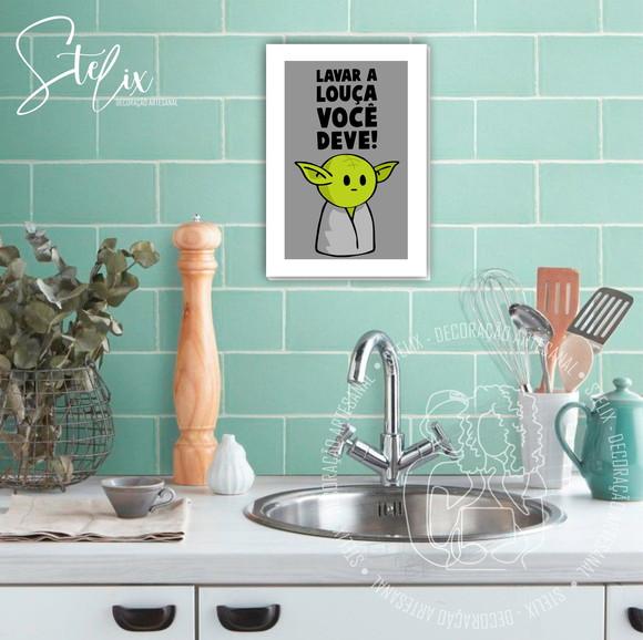 Quadro Decorativo Lavar a Louça Você Deve