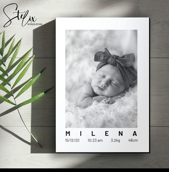 Quadro Meu Nascimento Personalizado com Foto do Seu Bebê