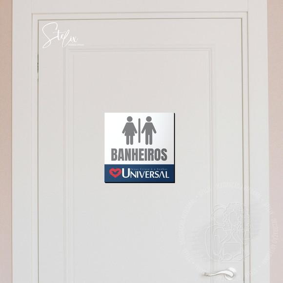 Placa de Aviso Personalizada para Porta Banheiro