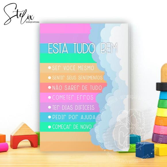 Quadro Motivacional e Educativo Infantil Está Tudo Bem...