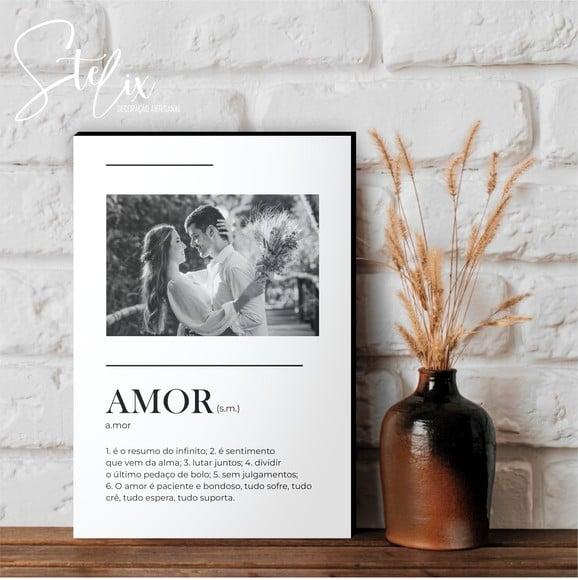Quadro Personalizado Significado de Amor Presente Namoro