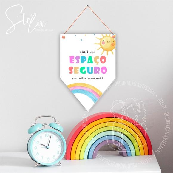 Flâmula Decorativa Motivacional Espaço Seguro Psicologia