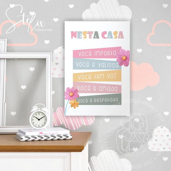 Quadro Motivacional Infantil Nesta Casa Você Importa