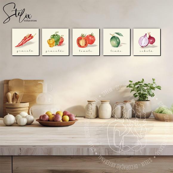 Quadros Decorativos para Cozinha Temperos Aquarela Digital
