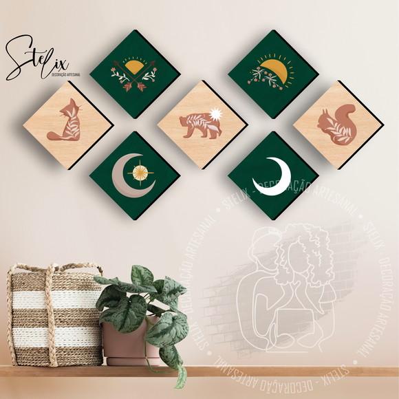 Quadros Decorativos para Sala Quarto Escritório Boho 20x20