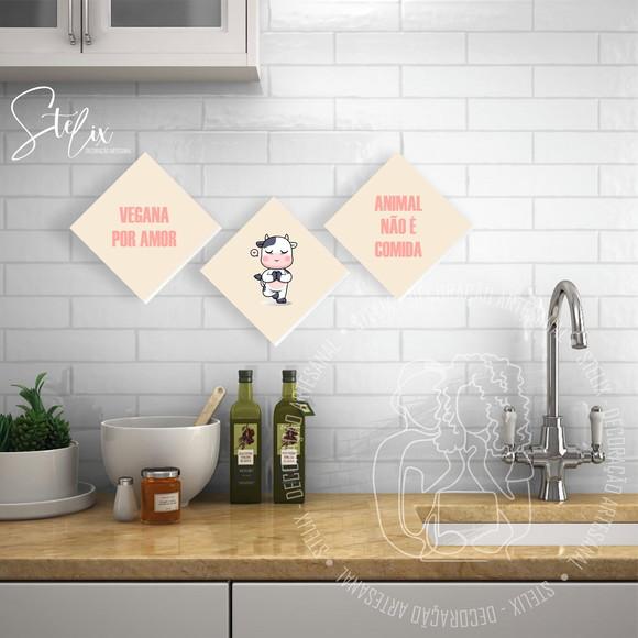 Quadros Decorativos para Vegano Presente para Amiga 20x20