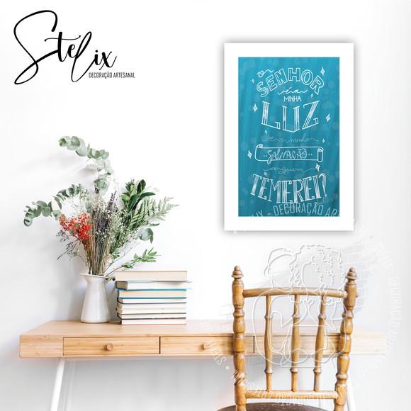 Quadro Decorativo Salmo 27 - Tamanho 20x29