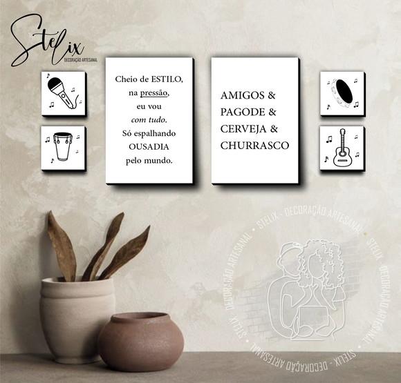 Quadros Pagode & Cerveja Música Área Gourmet