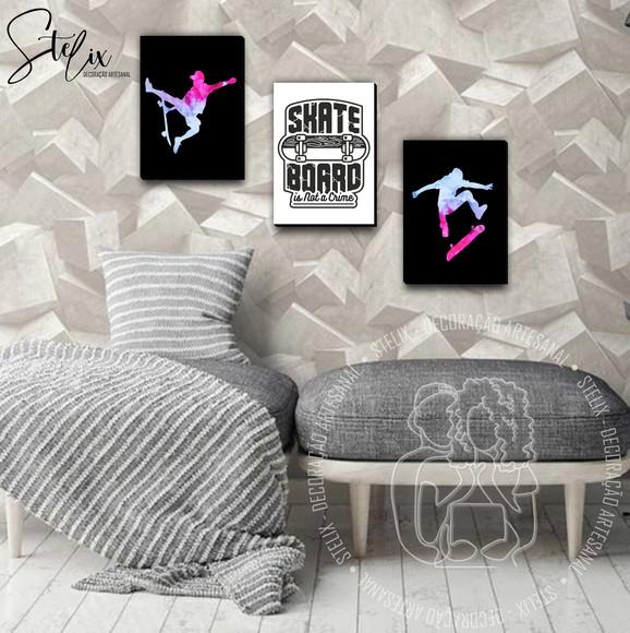 Kit Skate - 3 Placas Decorativas