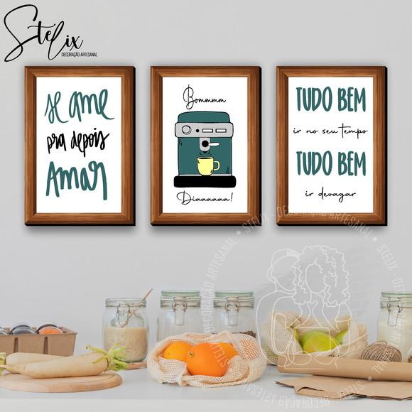 Kit Café Bom Dia - 3 Placas / Quadros Decorativos