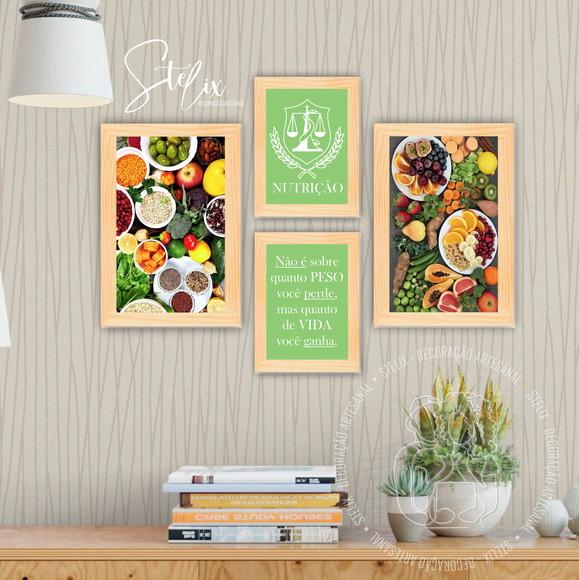 Kit Nutricionista - 4 Placas Decorativas