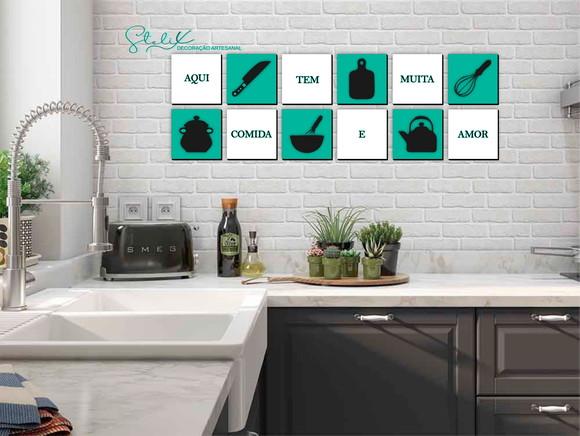 Decoração Cozinha Tifanny - 12 Placas / Quadros Decorativos