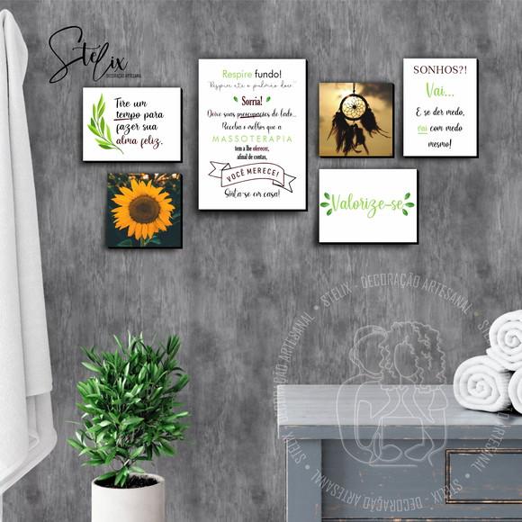 Kit Massoterapia - 6 Placas / Quadros Decorativos